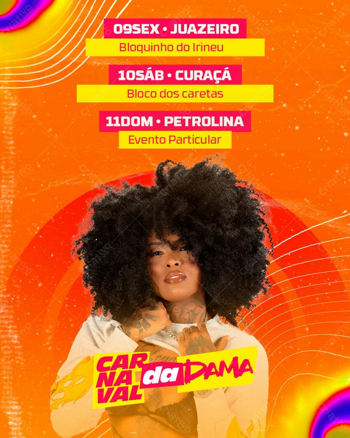 Flyer Carnaval da Dama PSD Editável