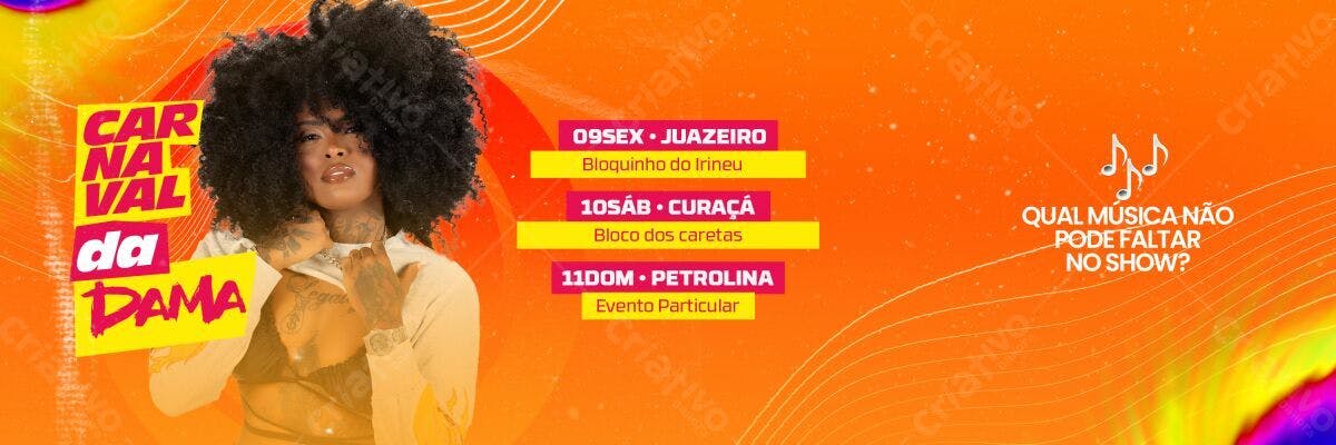 Banner Carnaval da Dama PSD Editável