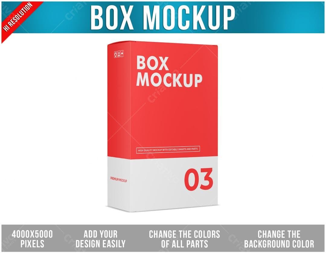 Mockup de Embalagem de Produto em Vermelho