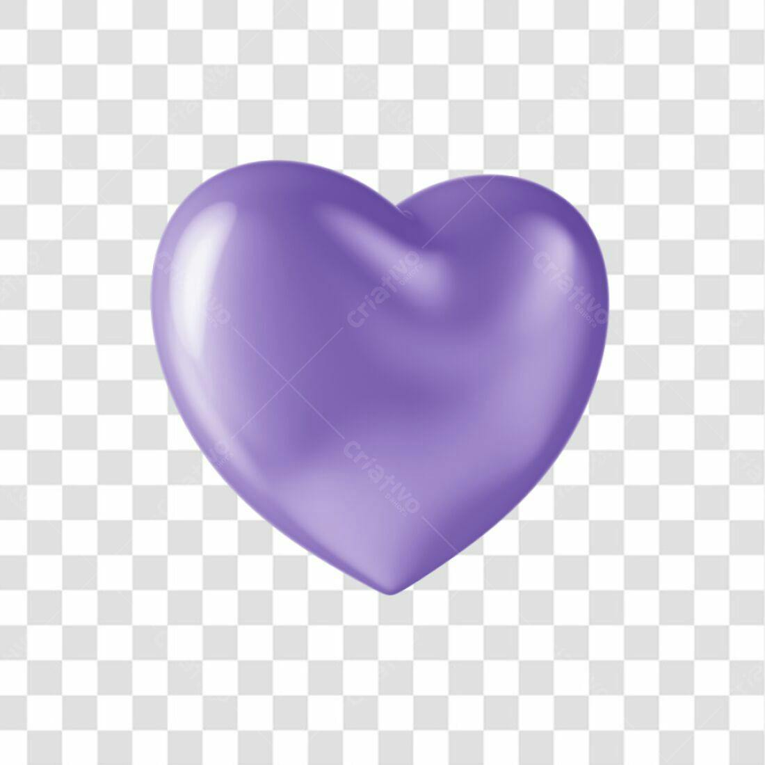 Icone Dia dos Namorados Coração Roxo PNG com fundo transparente