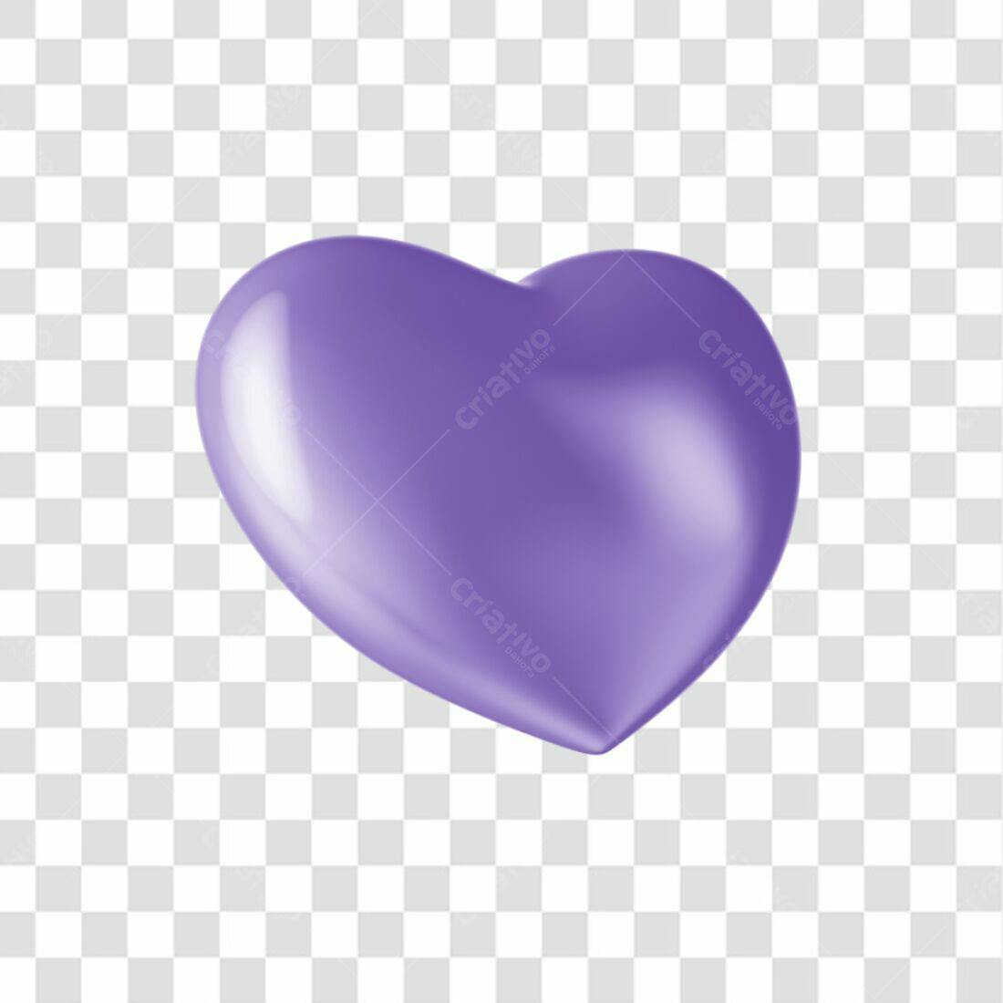 Icone Dia dos Namorados Coração Roxo PNG com fundo transparente