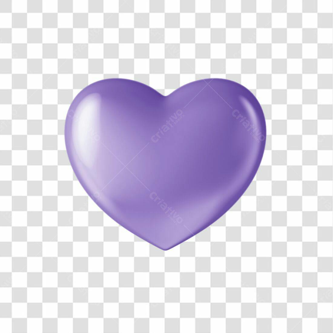 Icone Dia dos Namorados Coração Roxo PNG com fundo transparente