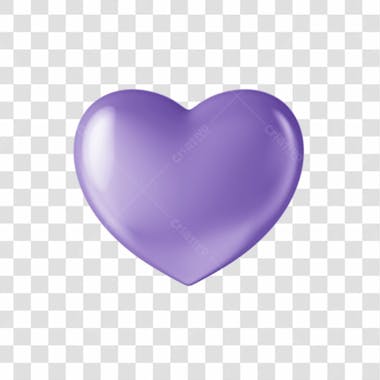 Asset 3d coração metálico lilás campanha prevenção dia da mulher dia das mães