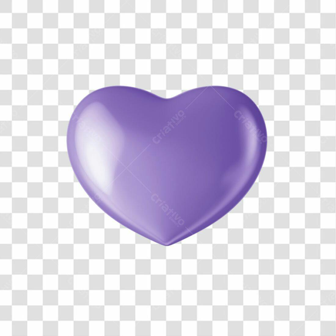 Icone Dia dos Namorados Coração Roxo PNG com fundo transparente