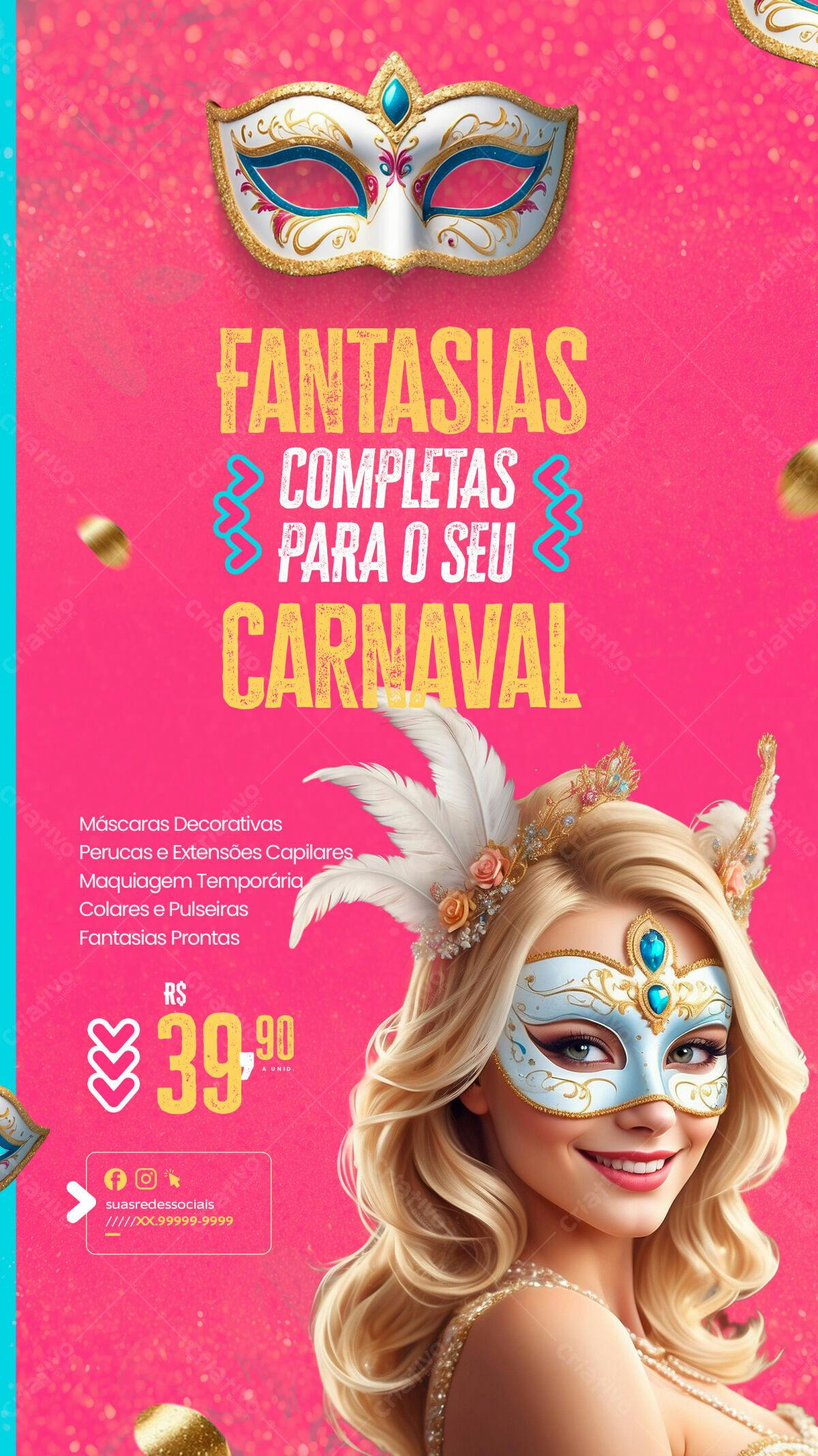 Flyer para Carnaval PSD Editável