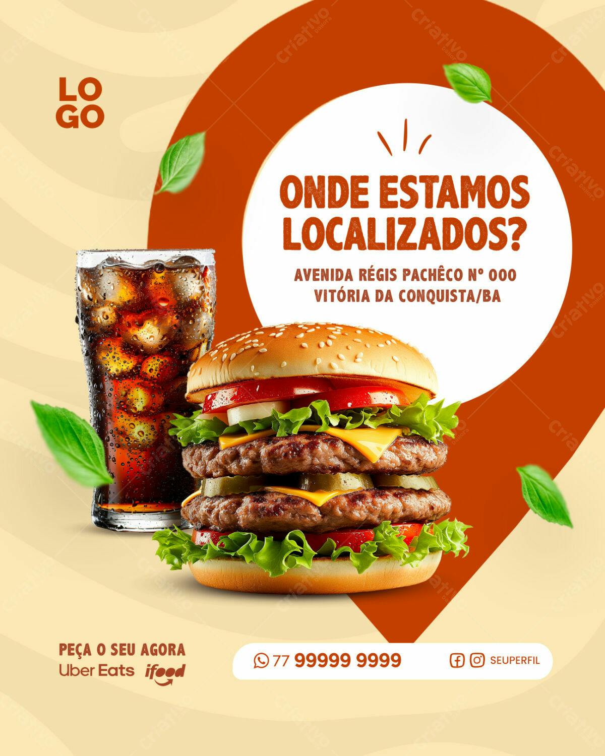 Flyer para Lanchonete PSD Editável