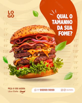 Social media fast food hamburgueria hambúrguer | burger