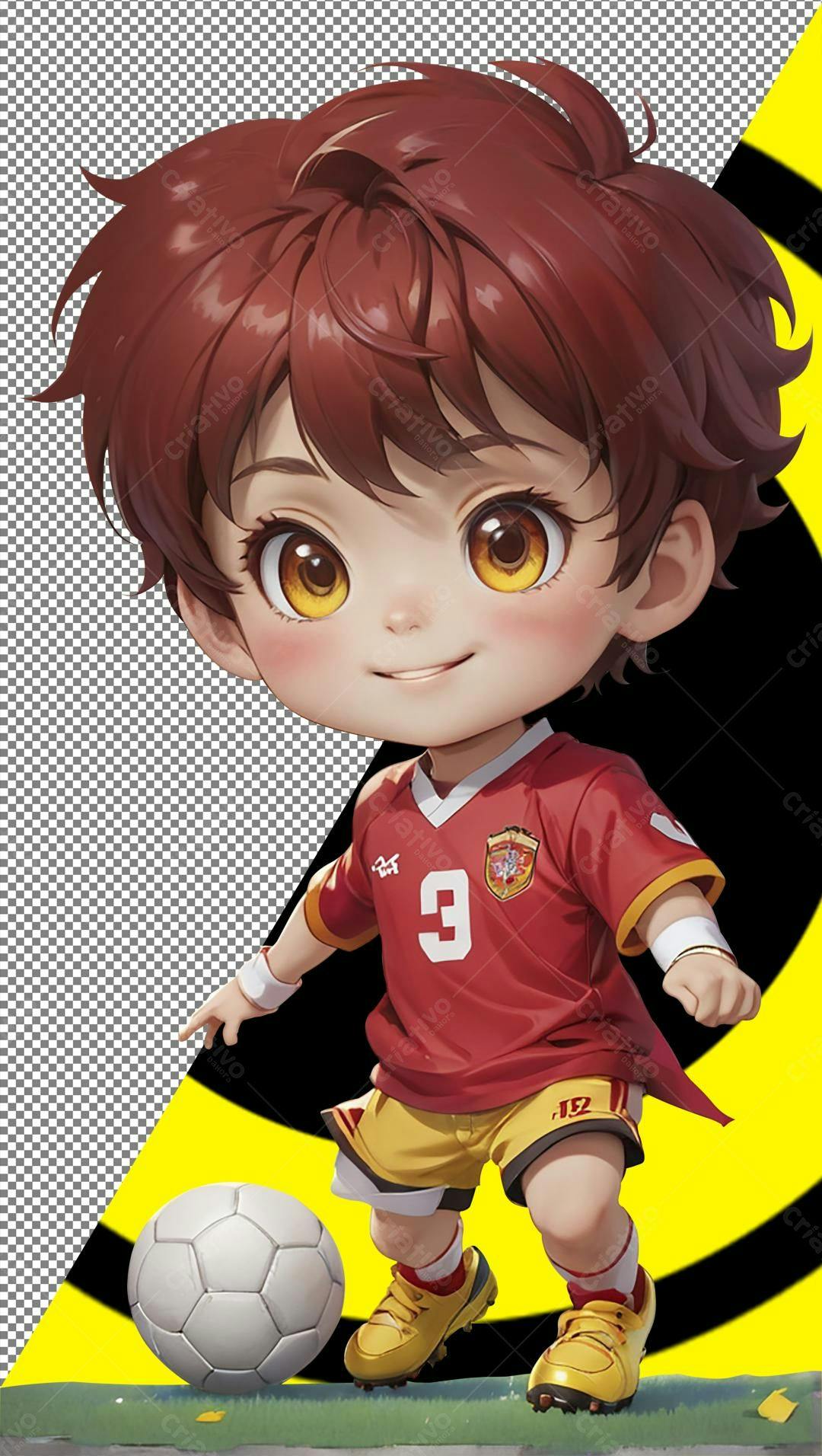 Icone Menino Jogador de Futebol PNG com fundo transparente