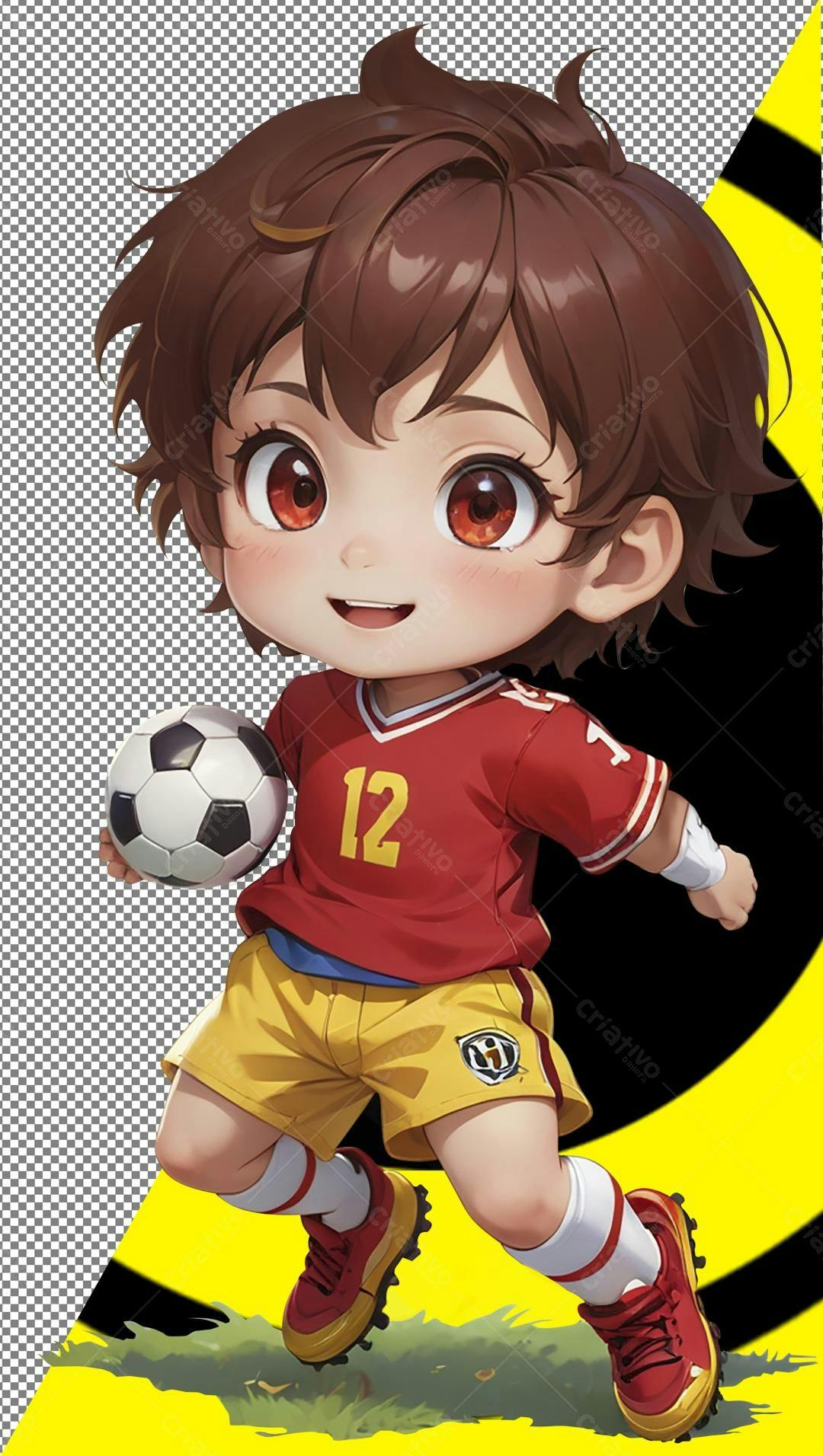 Icone Menino Jogador de Futebol PNG com fundo transparente