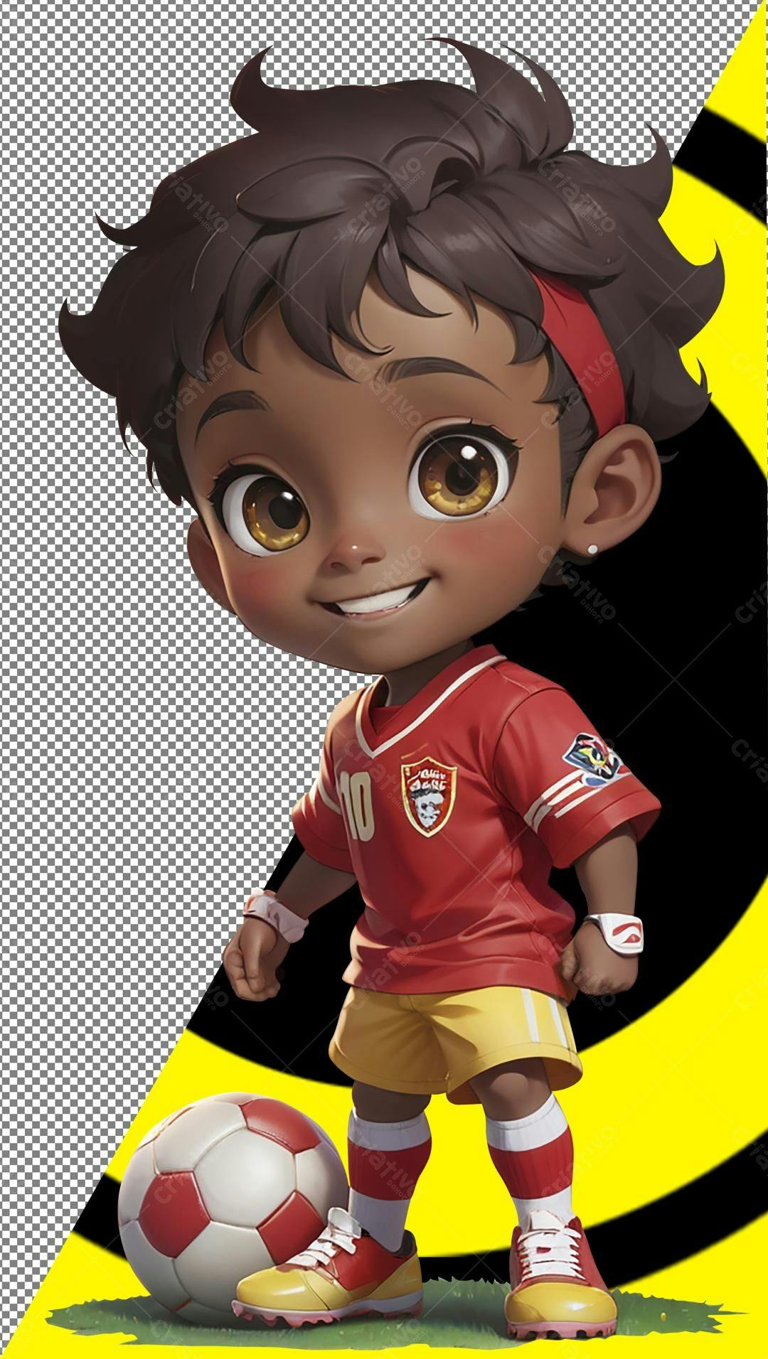 Icone Menina Jogadora de Futebol PNG com fundo transparente