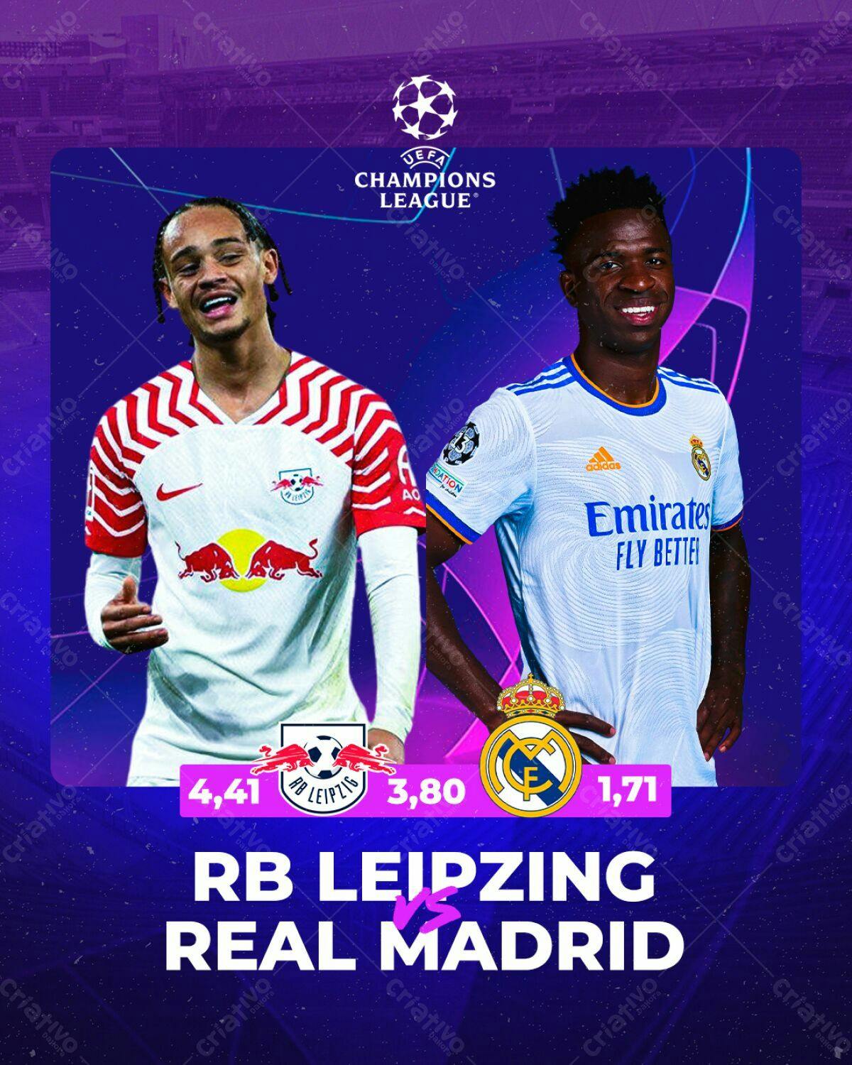 Post de Futebol Champions League PSD Editável