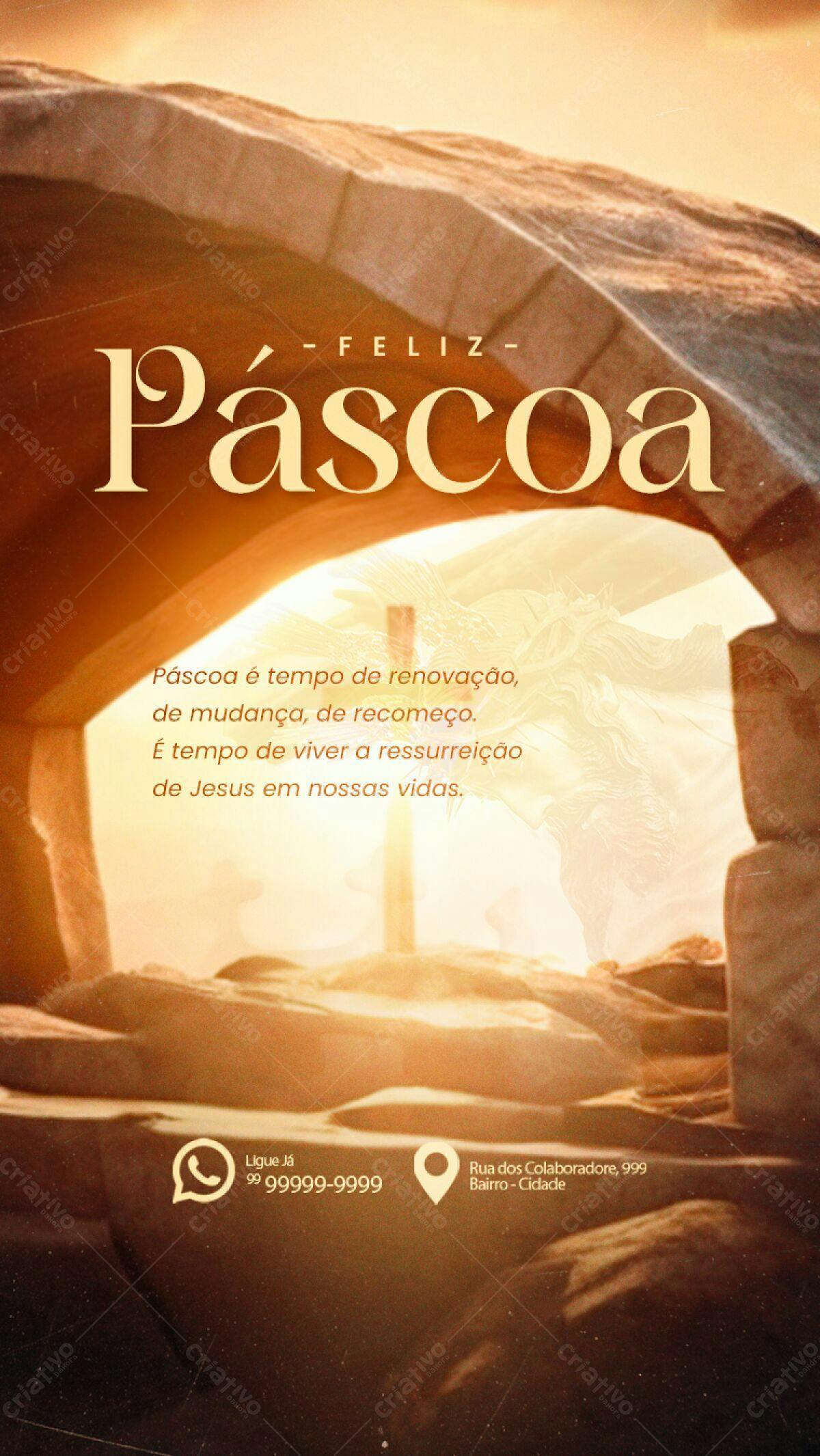 Flyer Feliz Páscoa PSD Editável