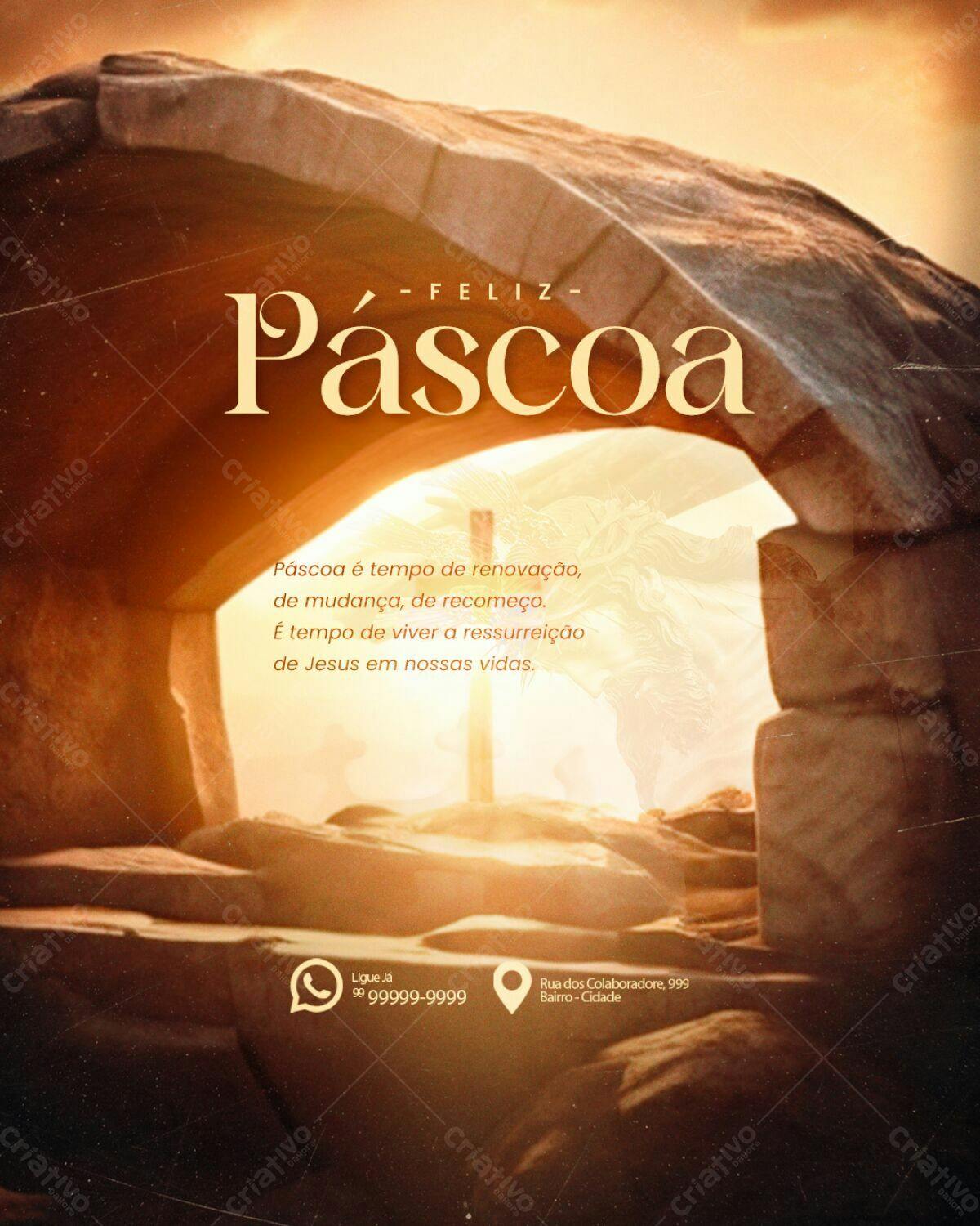 Flyer Páscoa Religioso PSD Editável