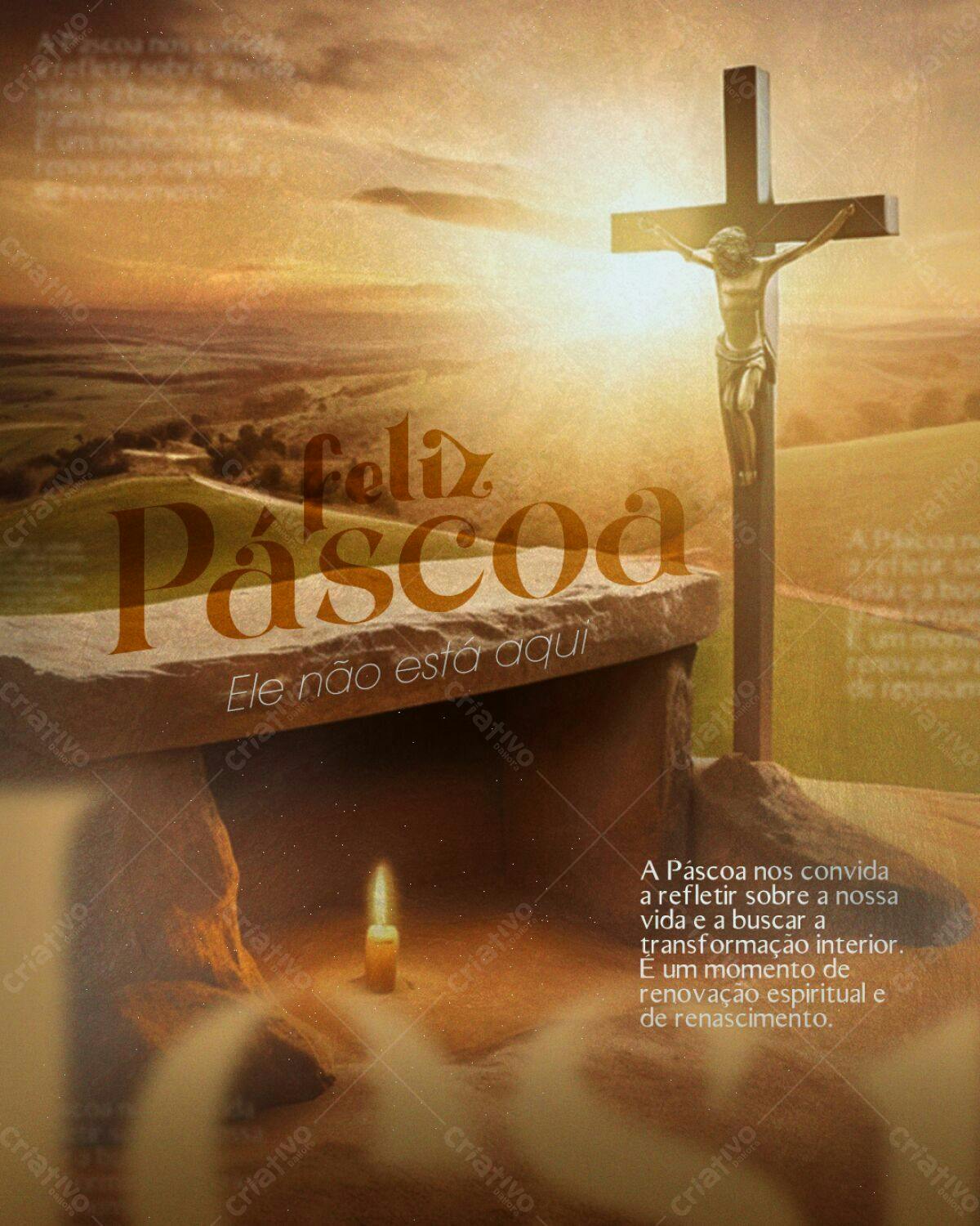 Imagem Religiosa Páscoa PSD Editável