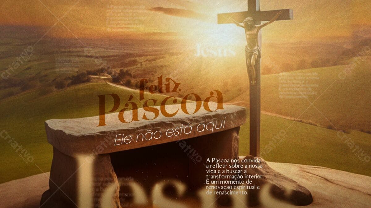 Flyer Páscoa Religioso PSD Editável
