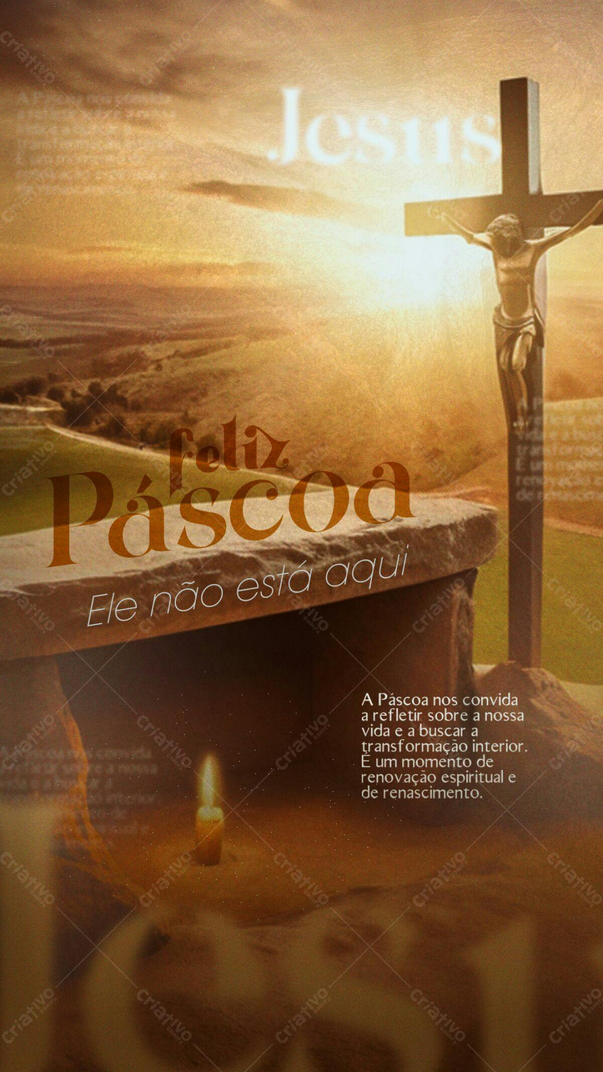 Flyer Páscoa Religioso PSD Editável