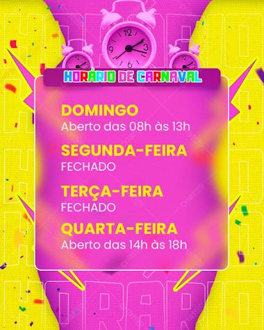 Flyer horário de carnaval