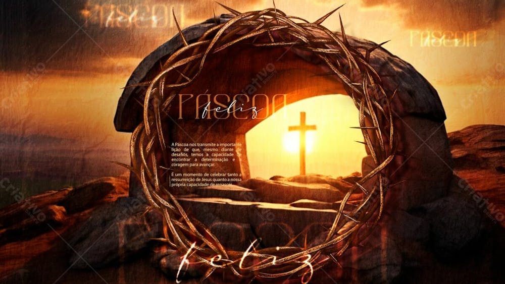 Feliz Páscoa Cristã Banner