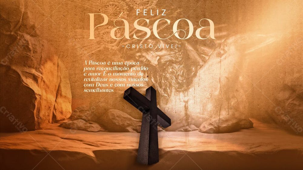 Feliz Páscoa Cristo Vive Banner