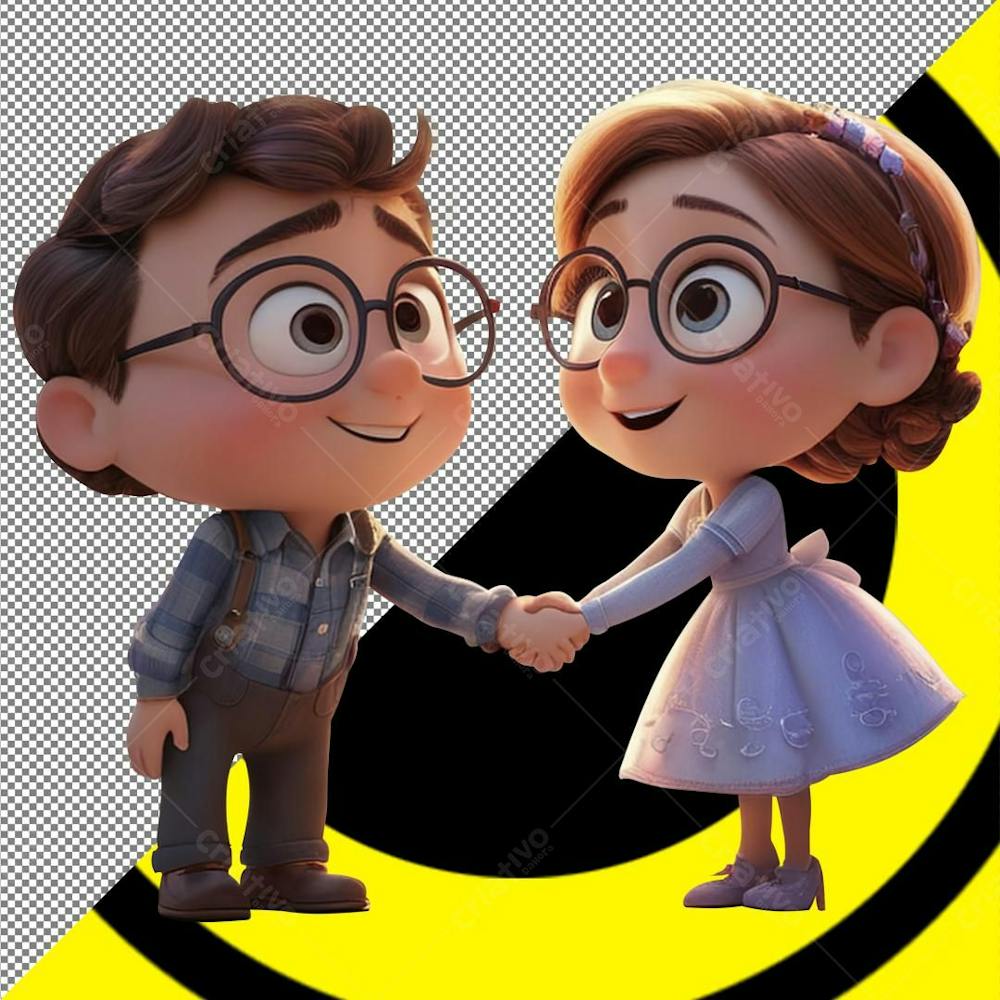 Dia dos Namorados Valentine&#39;S Day Imagem 3d casal feliz imagem recortada png