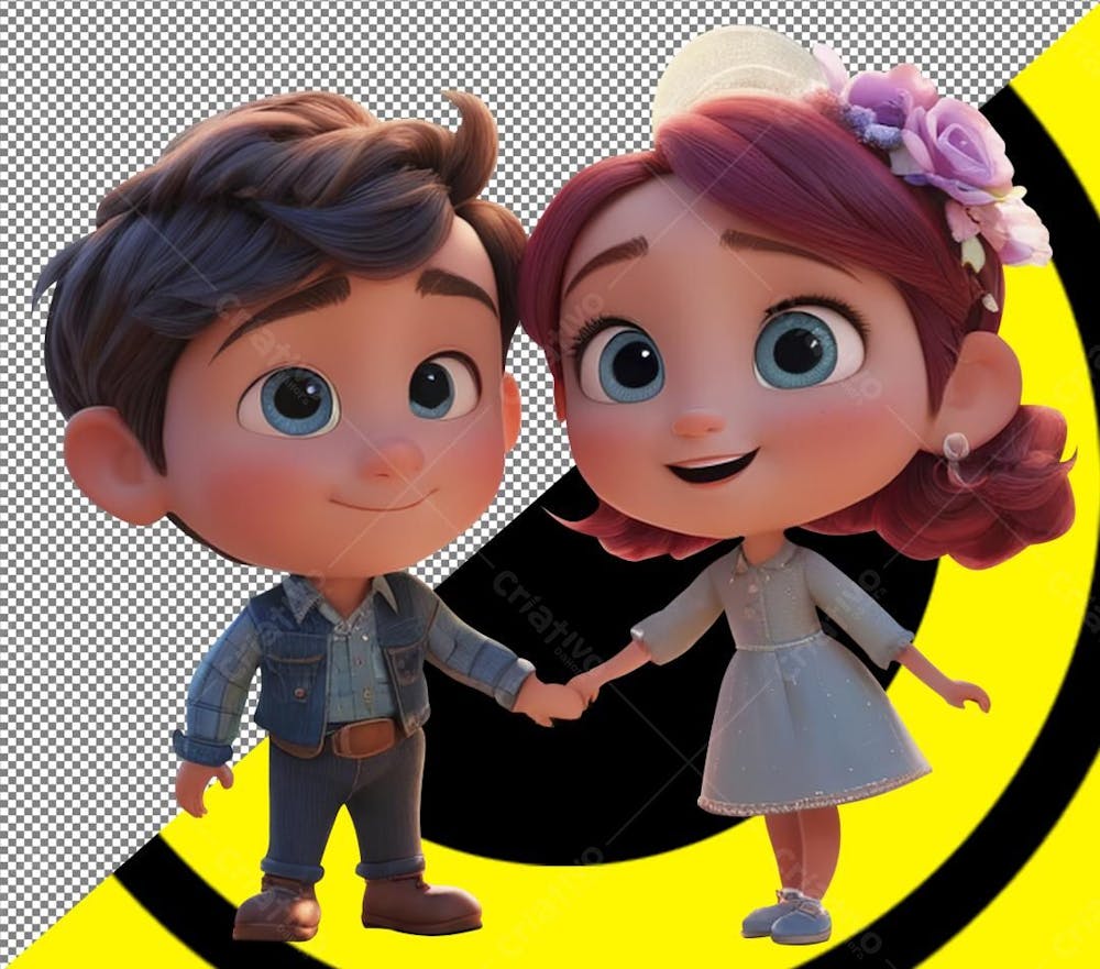 Dia Dos Namorados Valentine&#39;S Day Imagem 3D Casal Feliz Imagem Recortada Png 