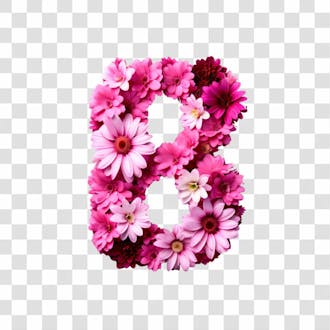 Dia da mulher número 8 3d feito de flores