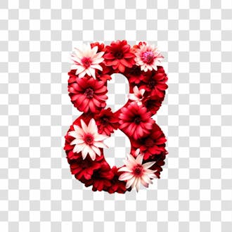 Número de flores 3d dia da mulher
