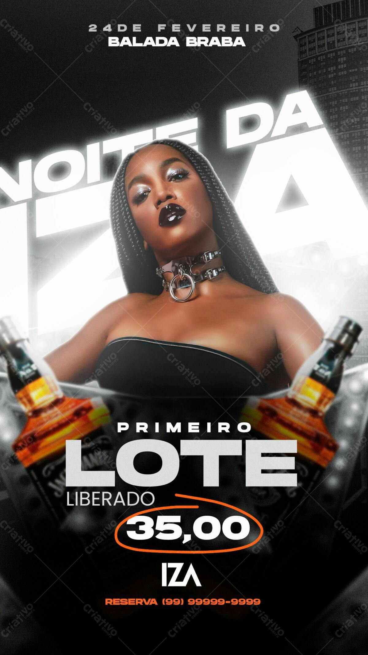 Flyer para Festa com IZA PSD Editável