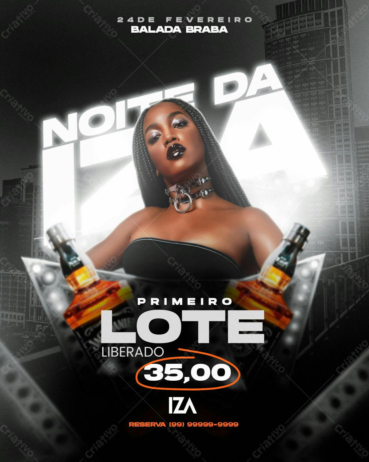 Flyer para Show da Iza PSD Editável