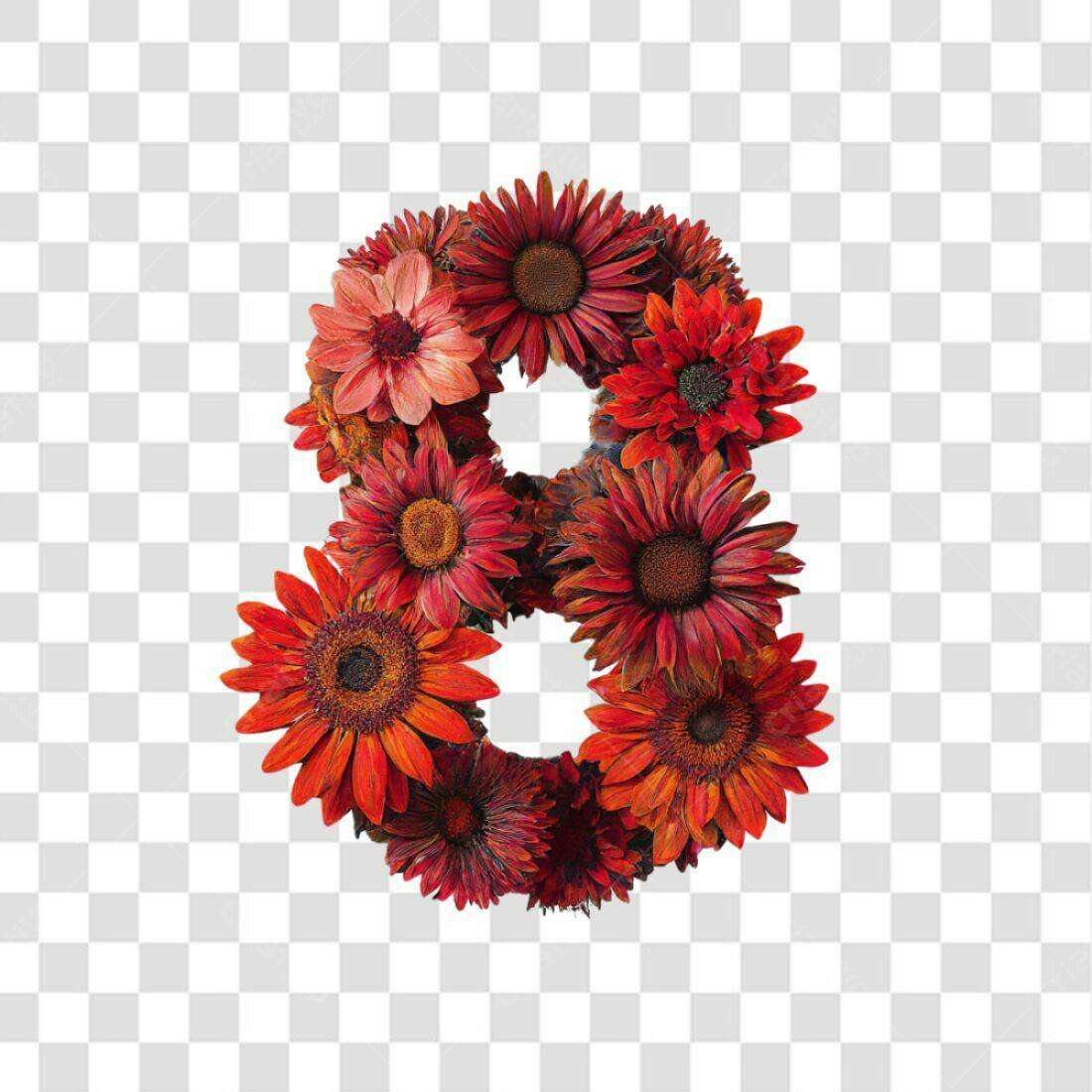 Icone Dia Internacional da Mulher Flores PNG com fundo transparente
