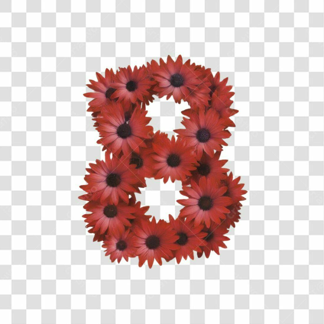 Icone Dia Internacional da Mulher Flores Vermelhas PNG com fundo transparente