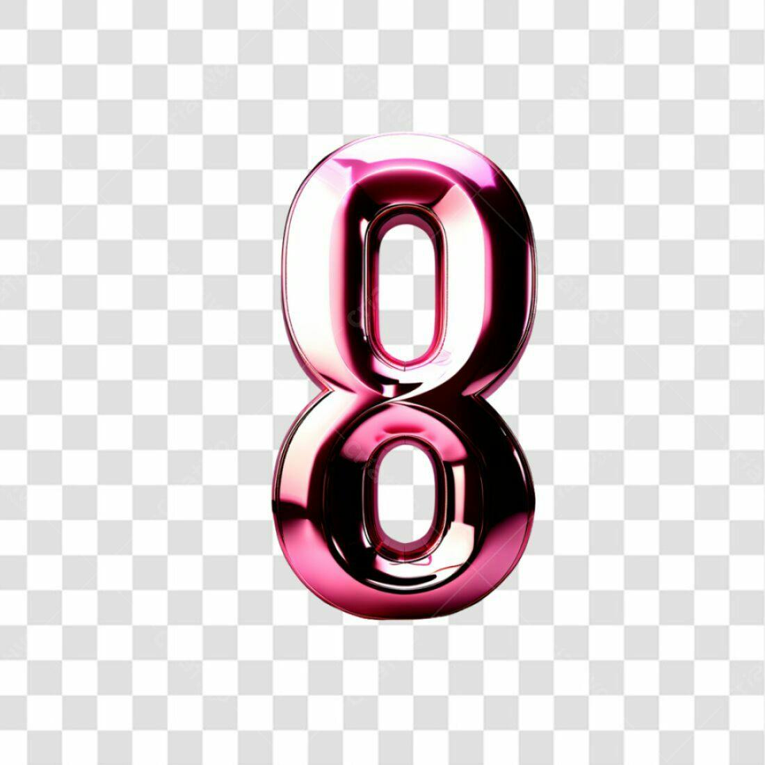 Icone Número 8 Rosa PNG com fundo transparente