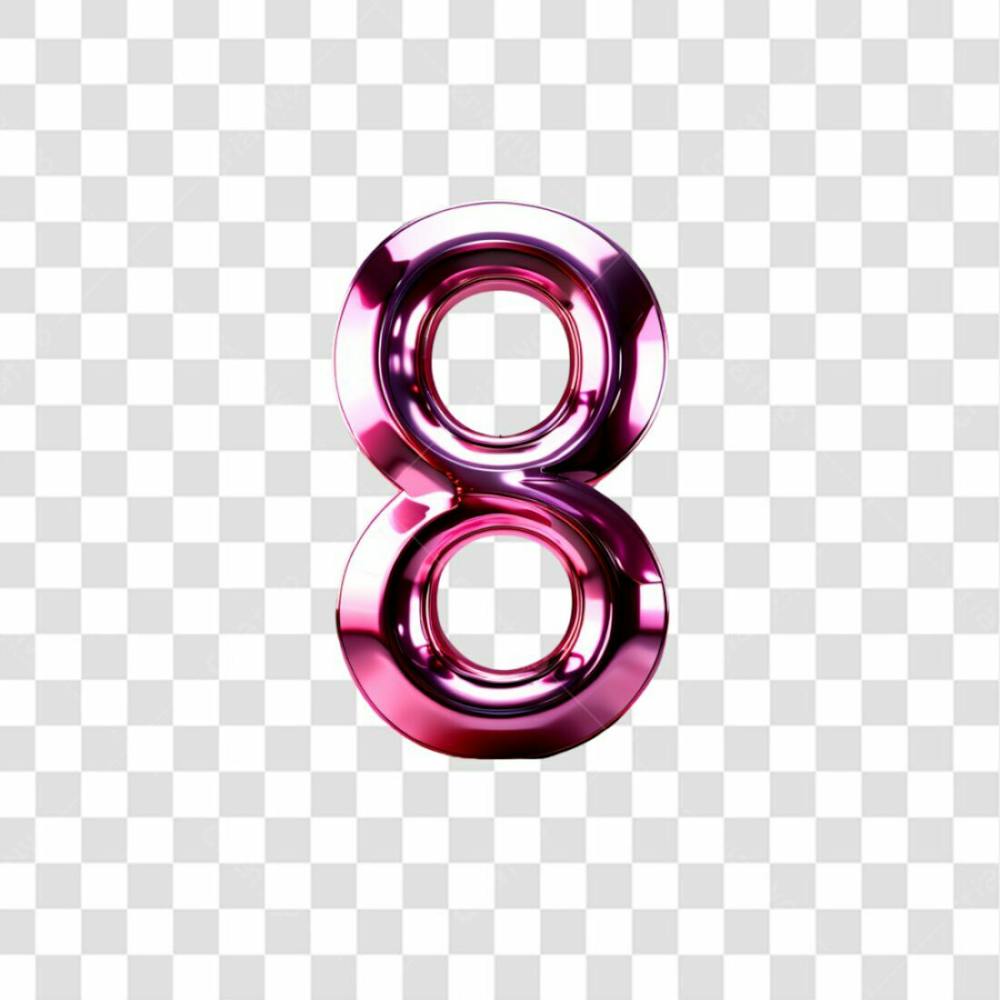 Número 8 Rosa 3D Dia Da Mulher