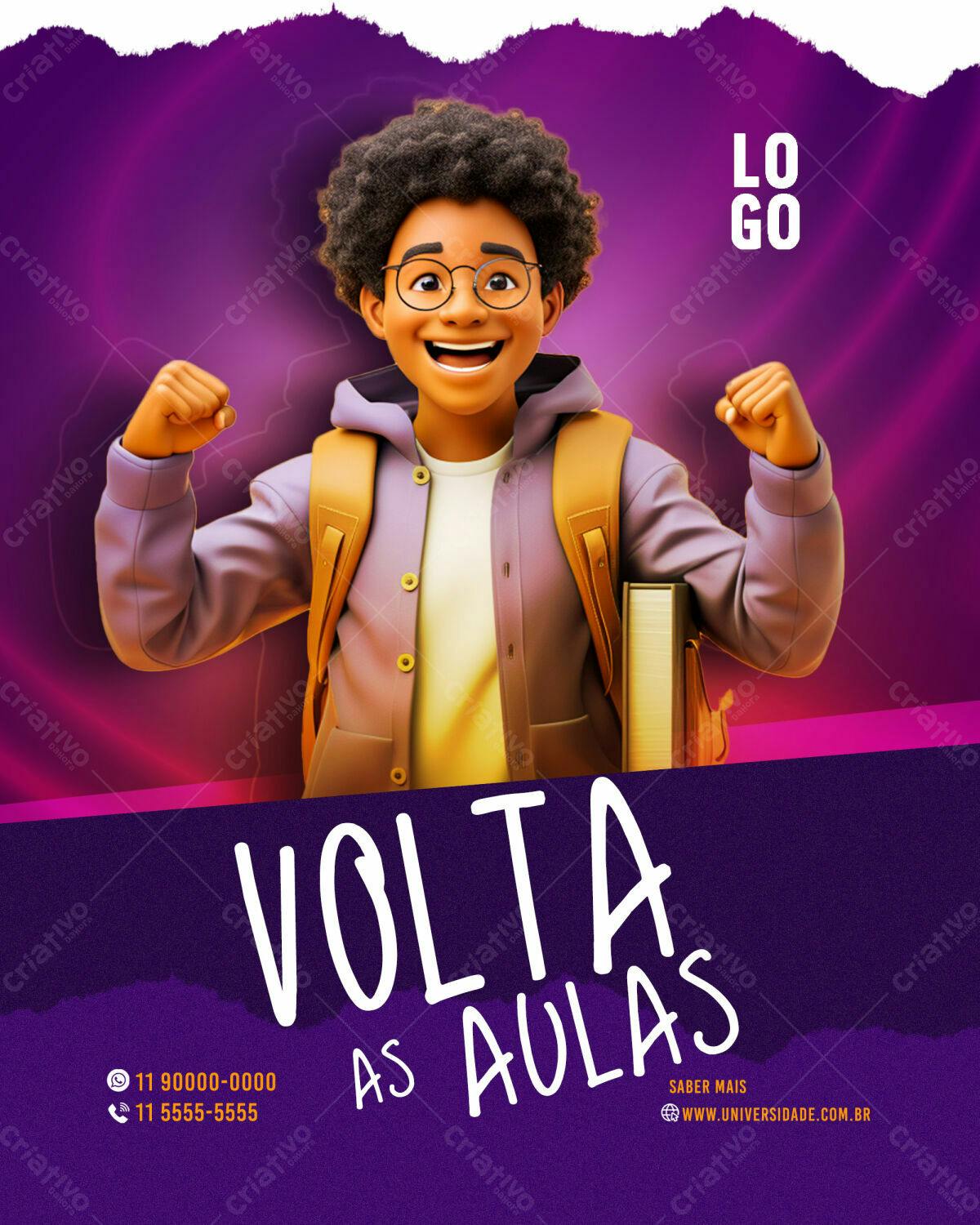 Flyer Volta às Aulas PSD Editável