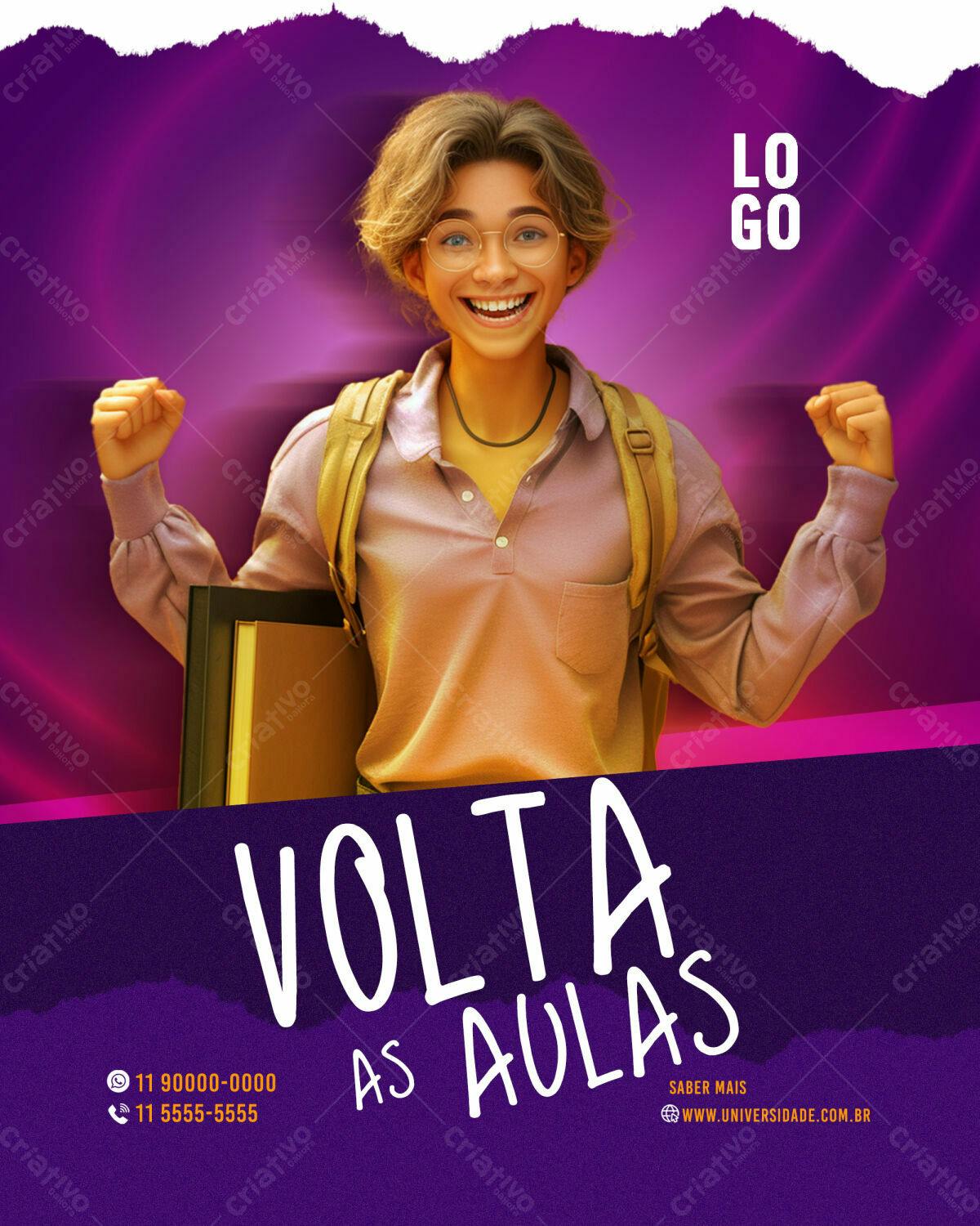 Flyer Volta às Aulas PSD Editável
