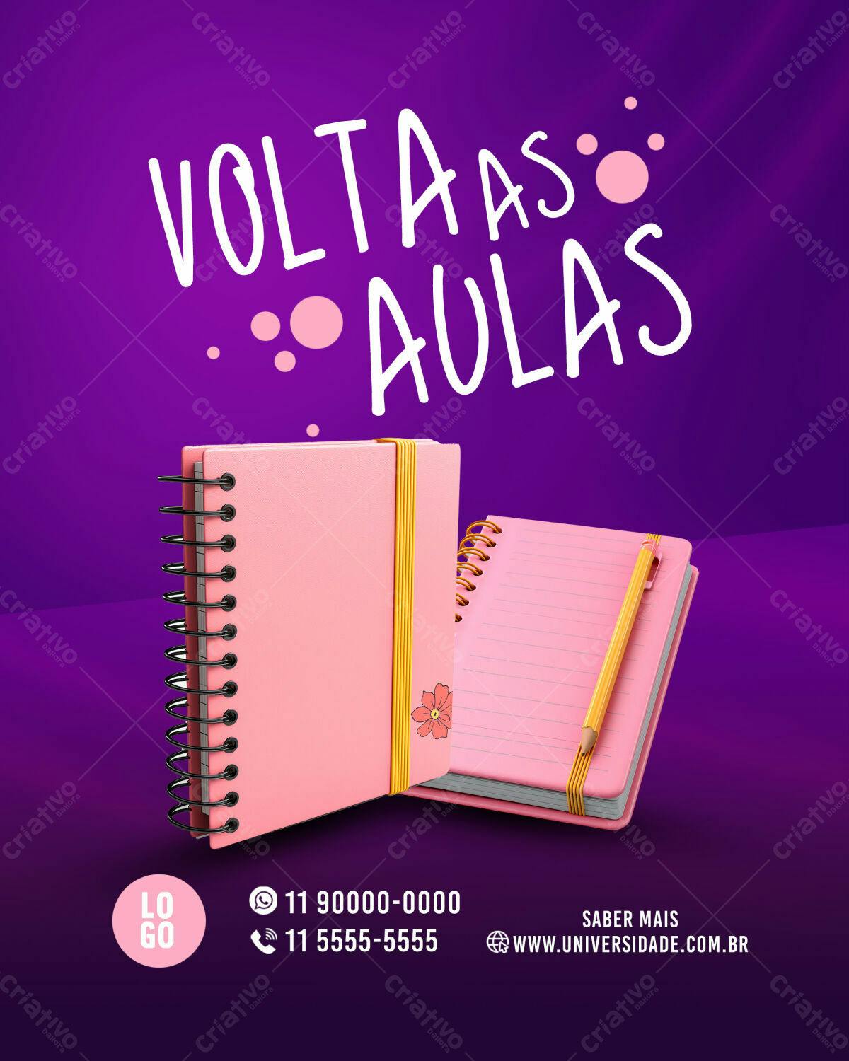 Flyer Volta às Aulas PSD Editável