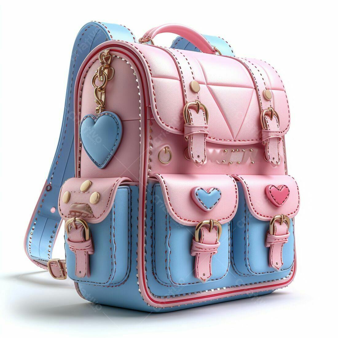 Mochila rosa e azul para meninas