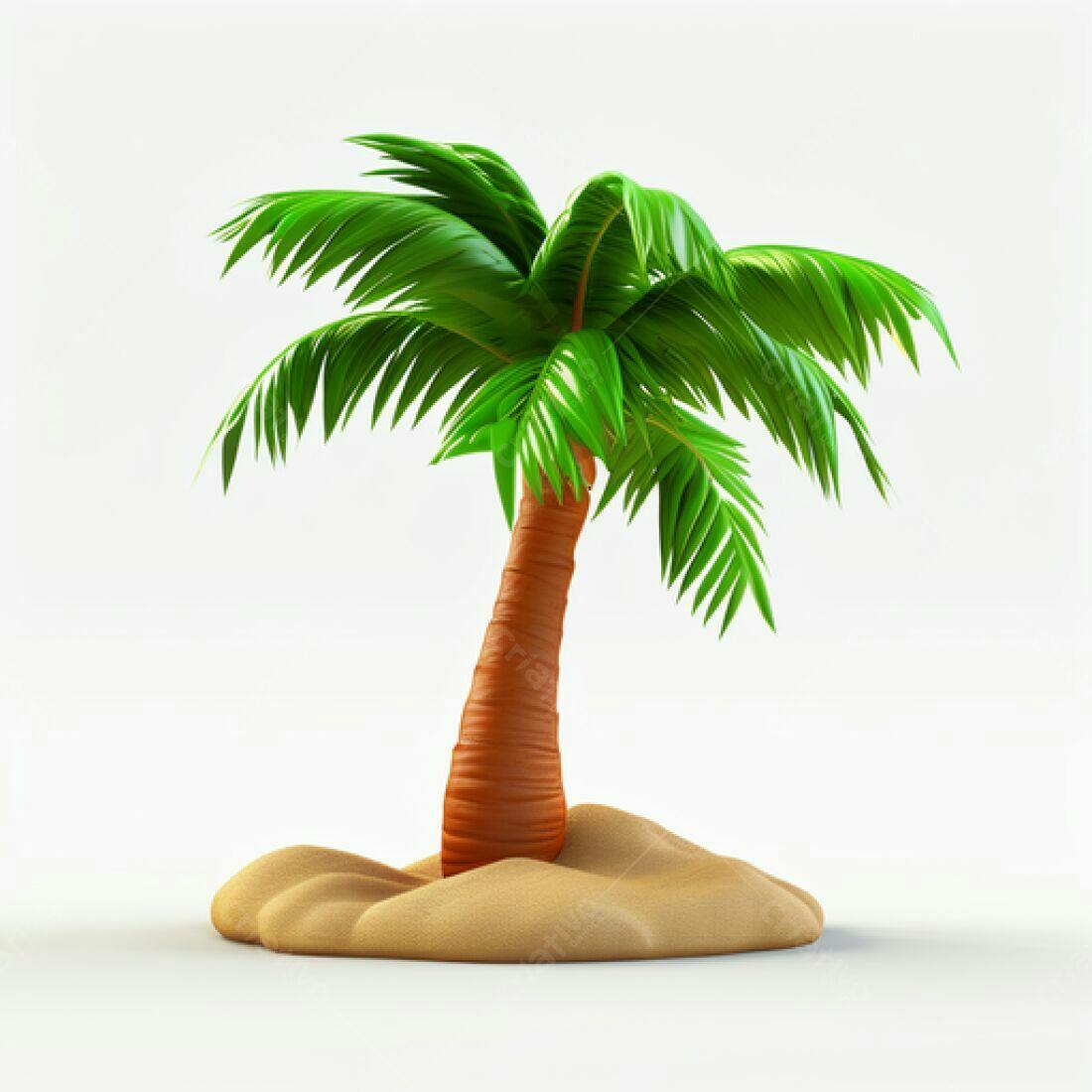 Palmeira tropical em ilha de areia branca