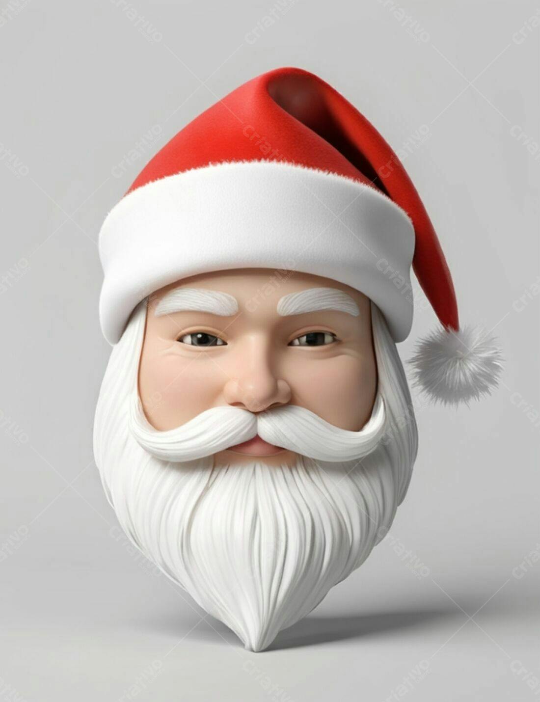 Papai Noel Asiático com barba branca e chapéu vermelho
