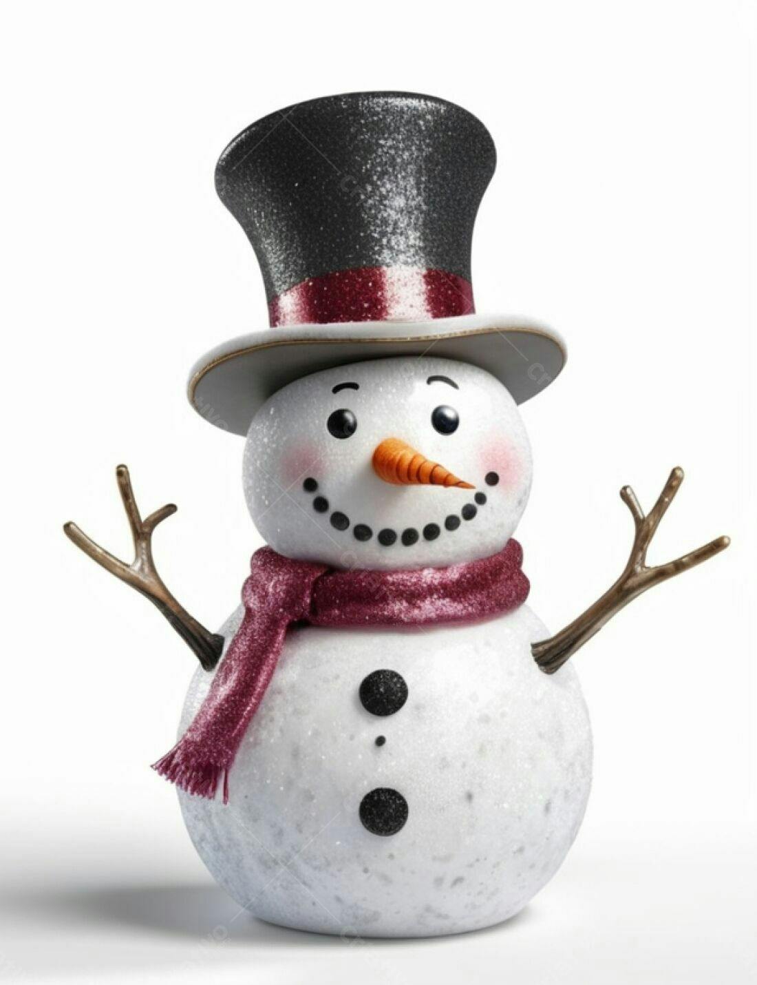 Boneco de neve com chapéu e cachecol
