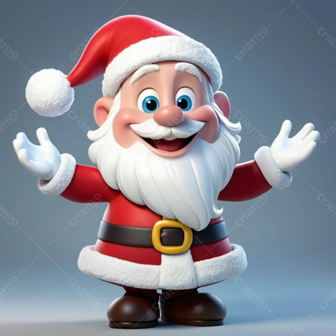 Papai Noel alegre desenho animado Natal