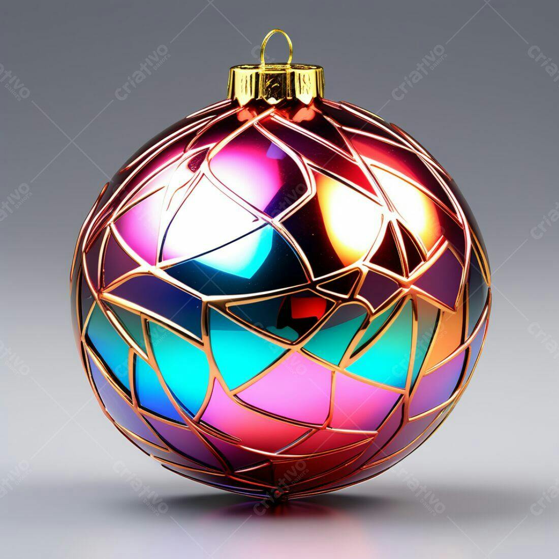 Enfeite de Natal Rosa e Azul metálico