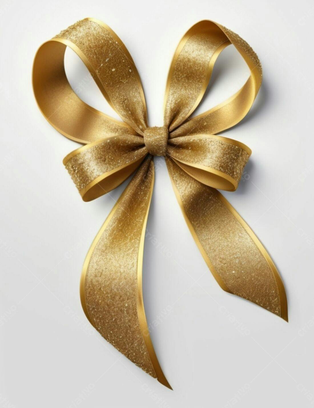 Laço dourado brilhante em fundo branco