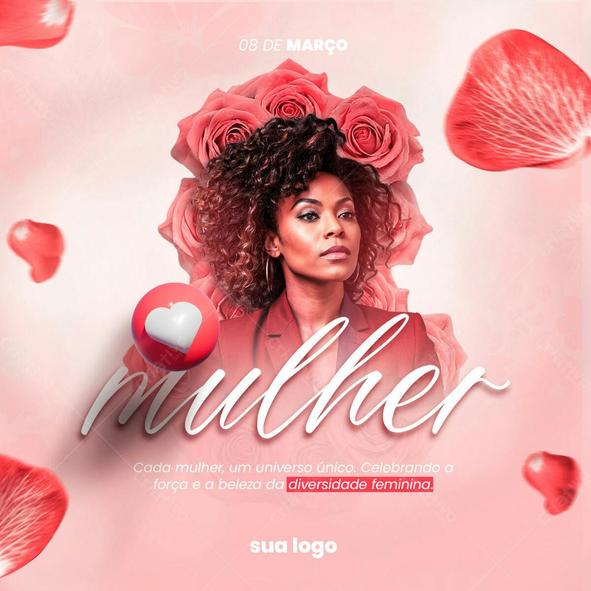 Flyer Dia Internacional da Mulher PSD Editável