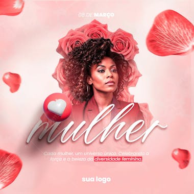 Social mídia dia da mulher psd editável