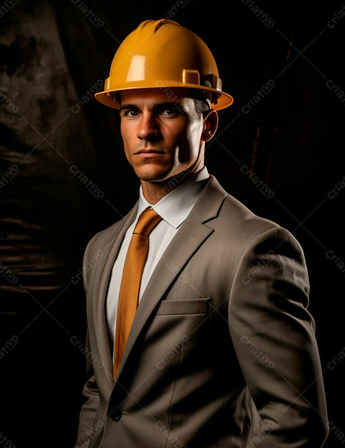 Engenheiro usando capacete amarelo