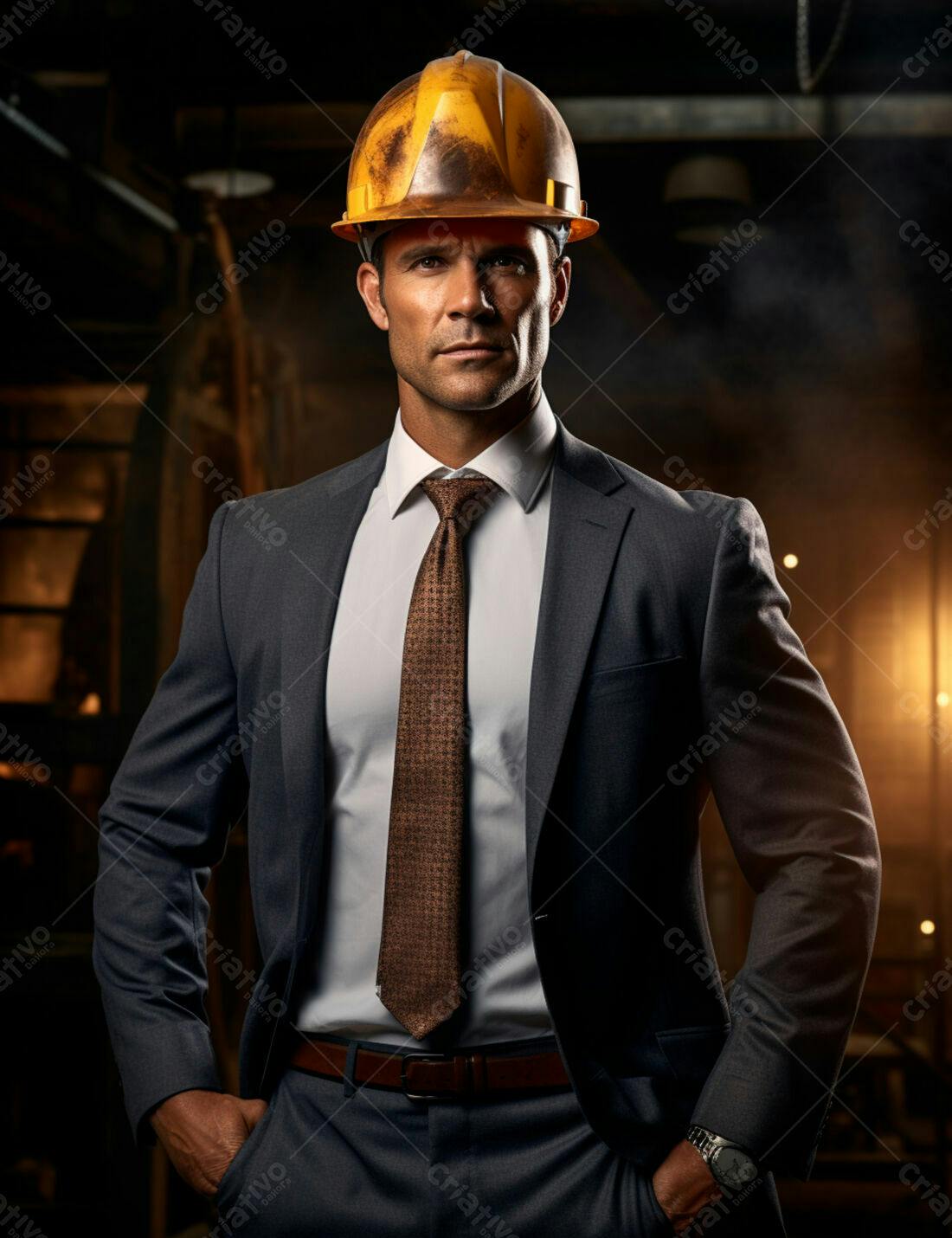 Engenheiro Confiante em Ambiente Industrial