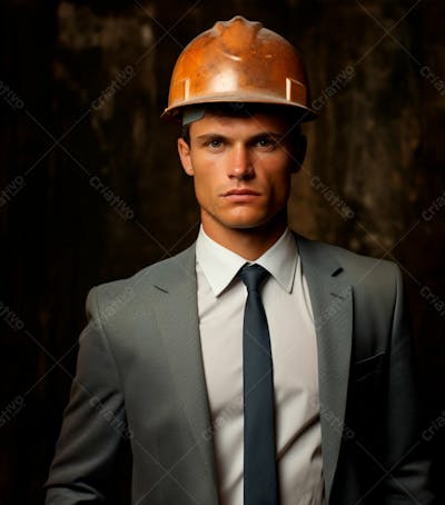Imagem De Um Elegante Engenheiro Civil Com Capacete Protetor 12