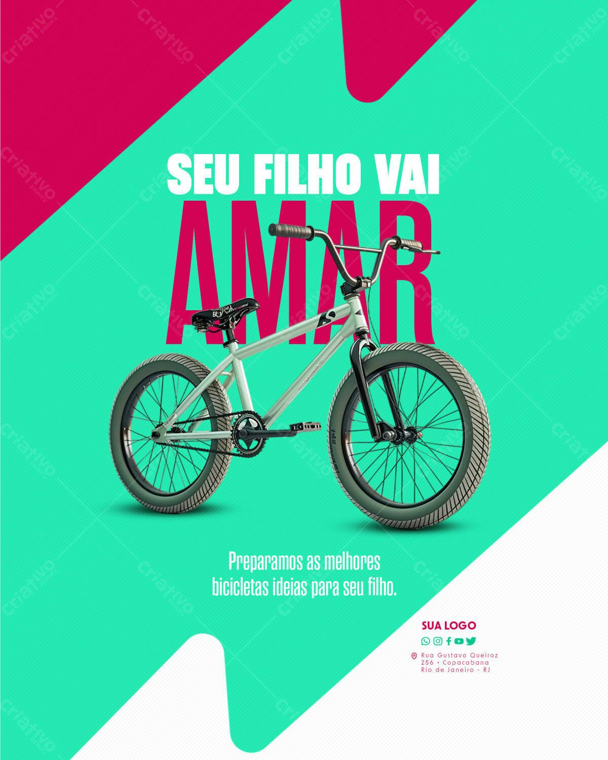 Flyer Bicicleta Infantil PSD Editável
