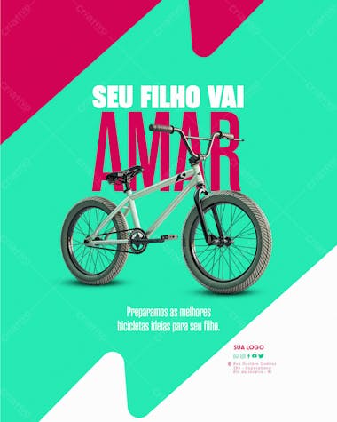 Social media loja de bicicleta seu filho vai amar